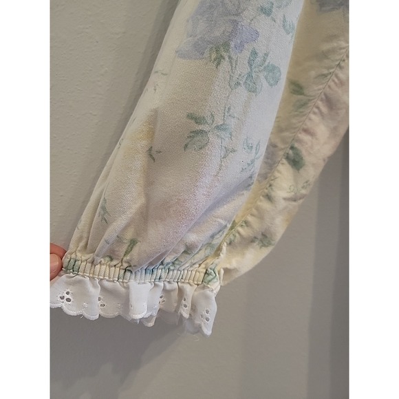 Lanz of Salzburg Night Gown Womens L Floral Eyelet Lace Vintage Cottage - Picture 7 of 14
